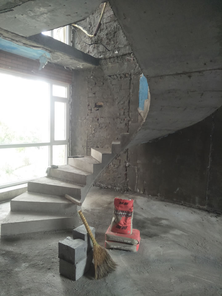 淄博張店澆筑樓梯施工案例